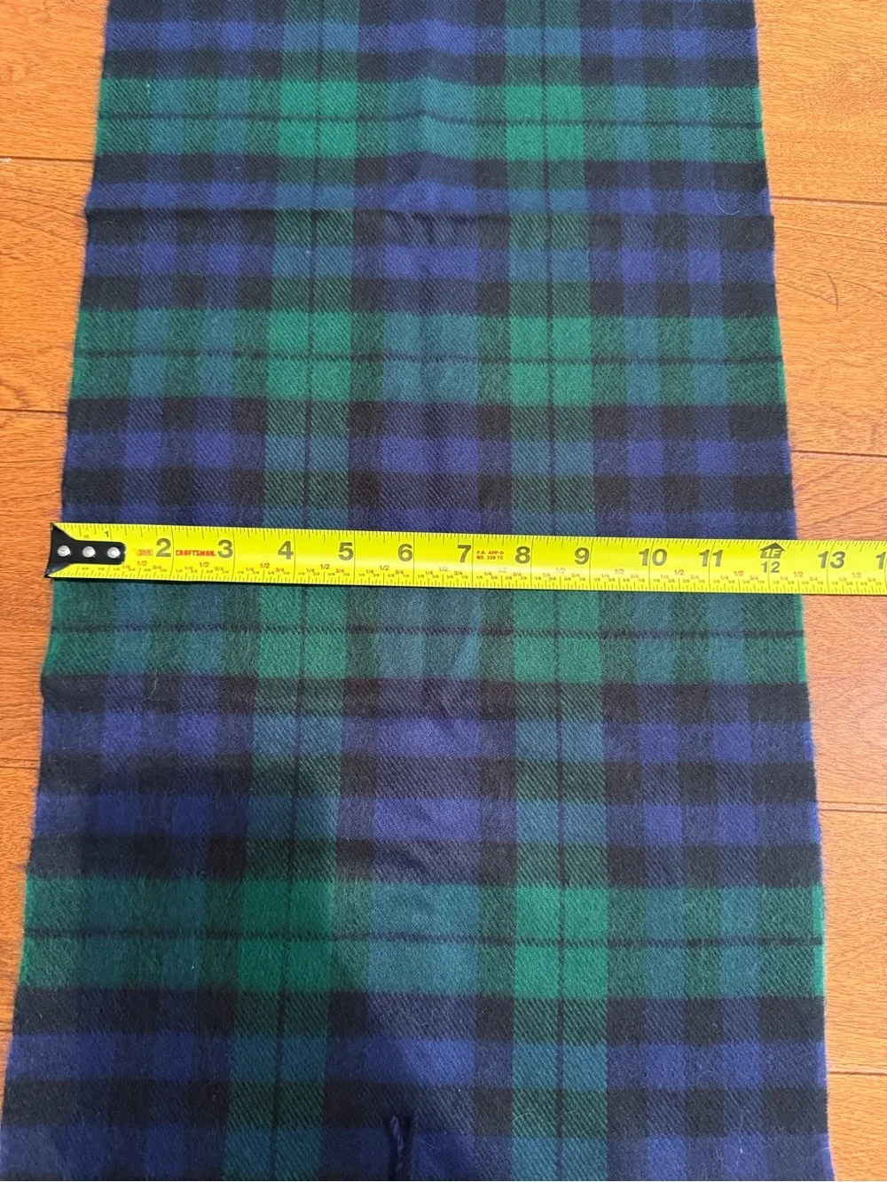 Vintage 100% Cashmere Black Watch Tartan Scarf – Hand Tailored, Made in Germany